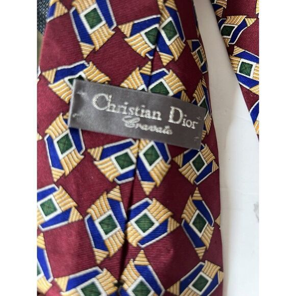 Lot 2 Vintage Christian Dior Designer Cravates Tie Silk - Picture 3 of 7